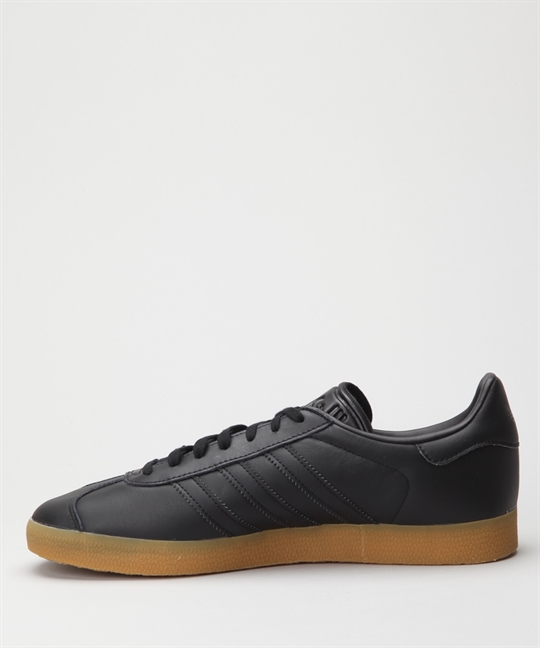 black leather adidas gazelle