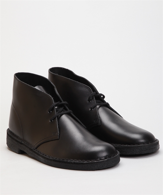 At bidrage kom over bagage Clarks Originals Desert Boot-Black Polished Leather Shoes - Shoes Online -  Lester Store