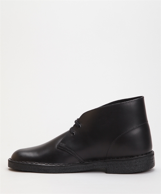 Clarks Originals Desert Boot-Black Polished Leather Shoes - Shoes Online -  Lester Store