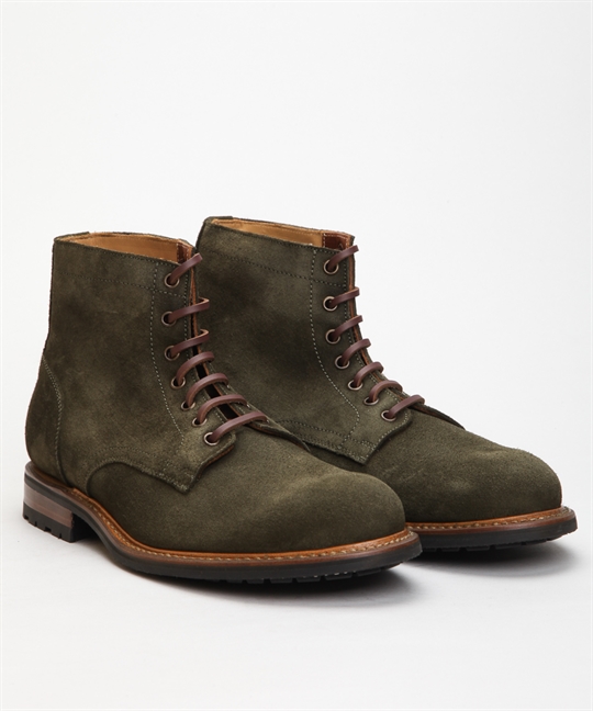 Fiddler Trench Boot-Moss Green Suede 