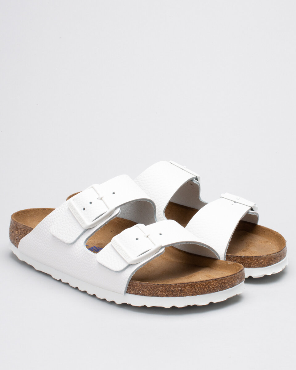 Birkenstock Arizona-White Leather Narrow Shoes - Shoes Online Lester Store