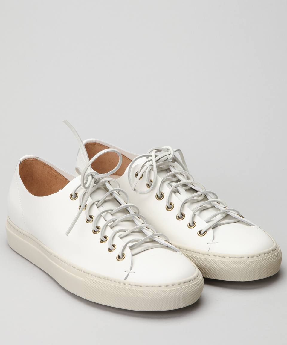 Buttero Tanino B4006 Low White Leather Shoes - Shoes Online - Lester Store