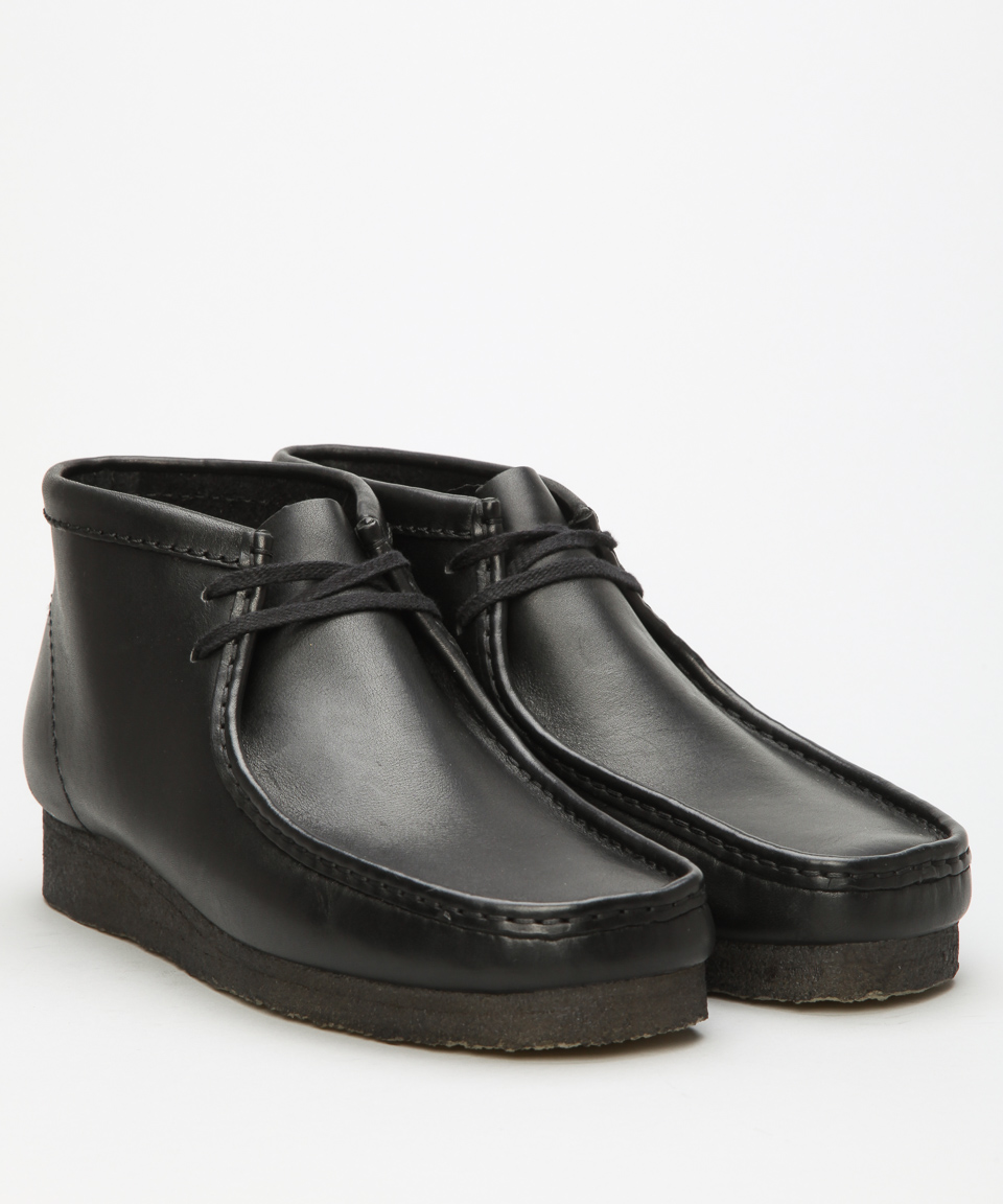 clarks slip on black shoes