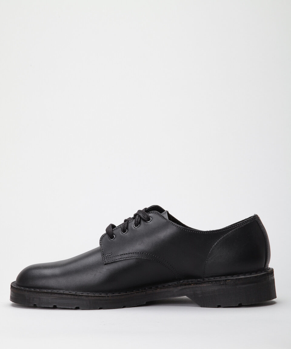 Solovair Casual 4 Eye Gibson Shoe-Black Waxy Leather Shoes - Shoes ...